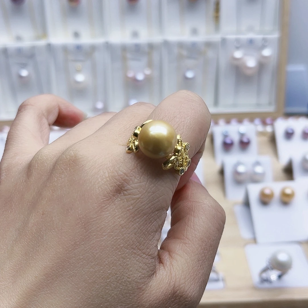 淡水珍珠戒指合金