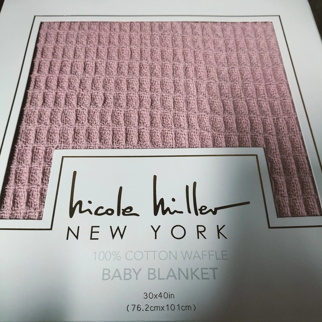 M635  脏脏粉华夫格盖毯76*100棉质  两条一条礼盒一条塑料包装