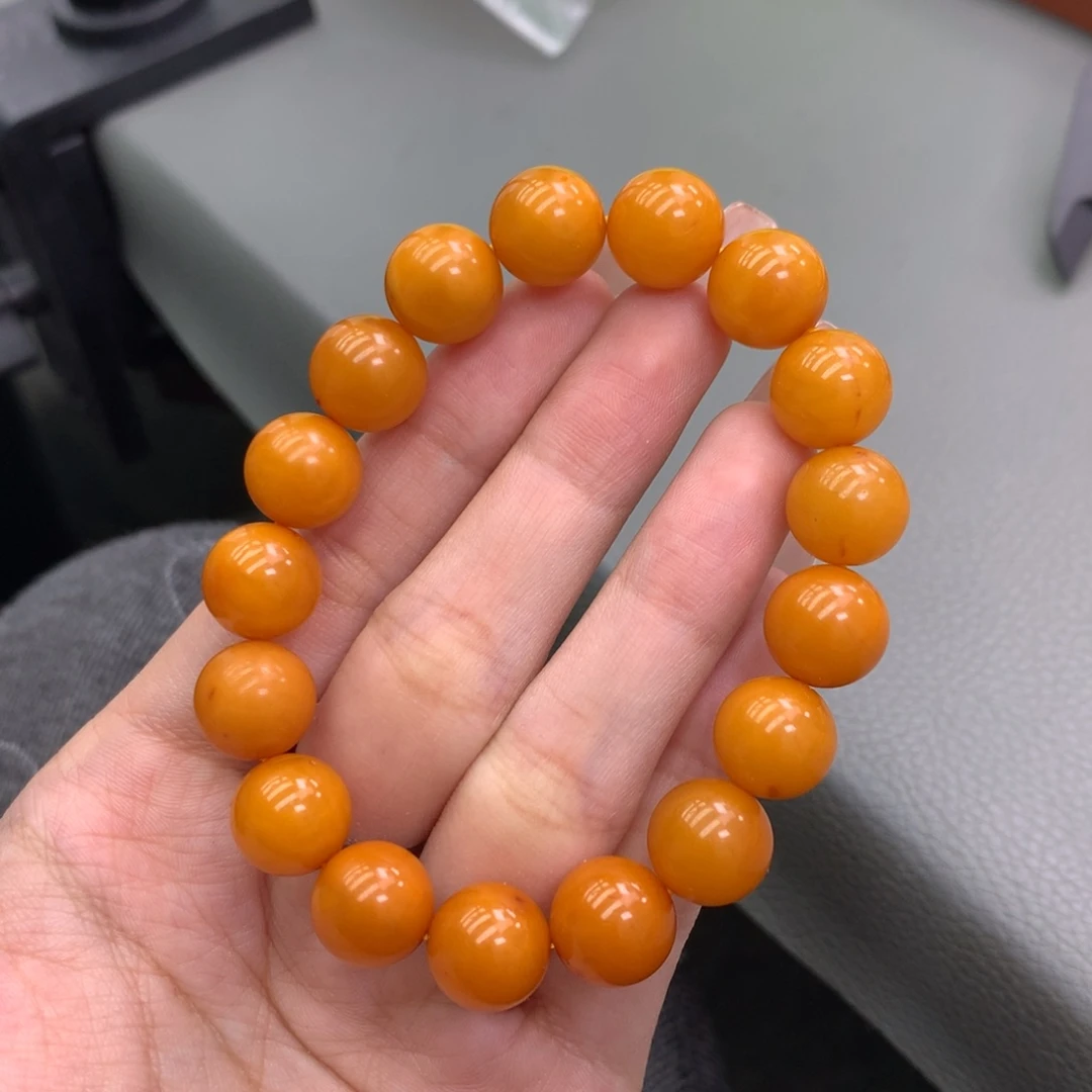 琥珀未镶嵌珠宝奇石11.6 橘皮满蜡