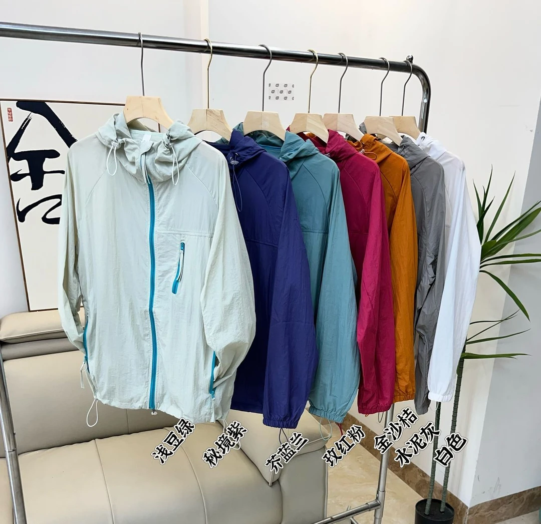 男女同款防晒衣情侣白色户外夏季透气连帽防晒服休闲7730