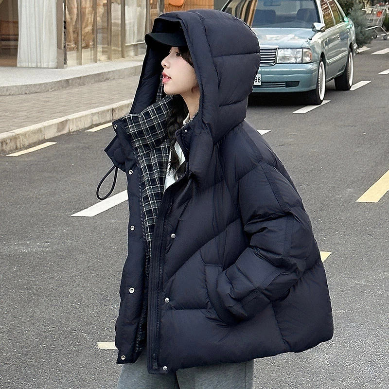 女大童棉服冬装外套加厚青少年初高中生连帽棉袄保暖慵懒风棉衣潮