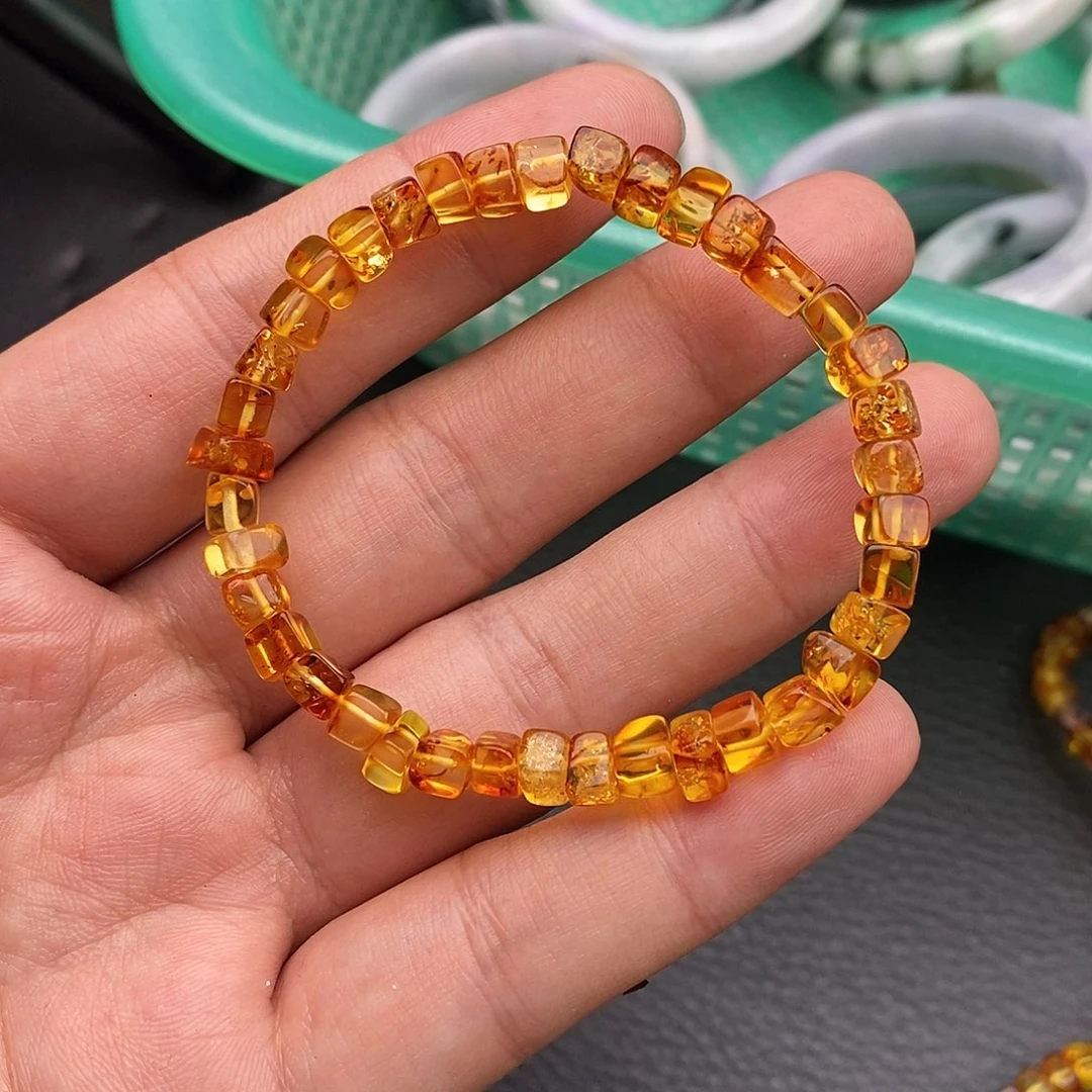手链琥珀未镶嵌随行花珀手链
