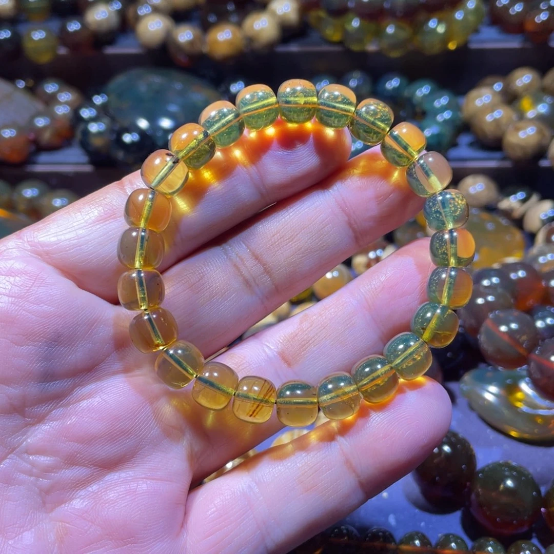 琥珀未镶嵌手链天然