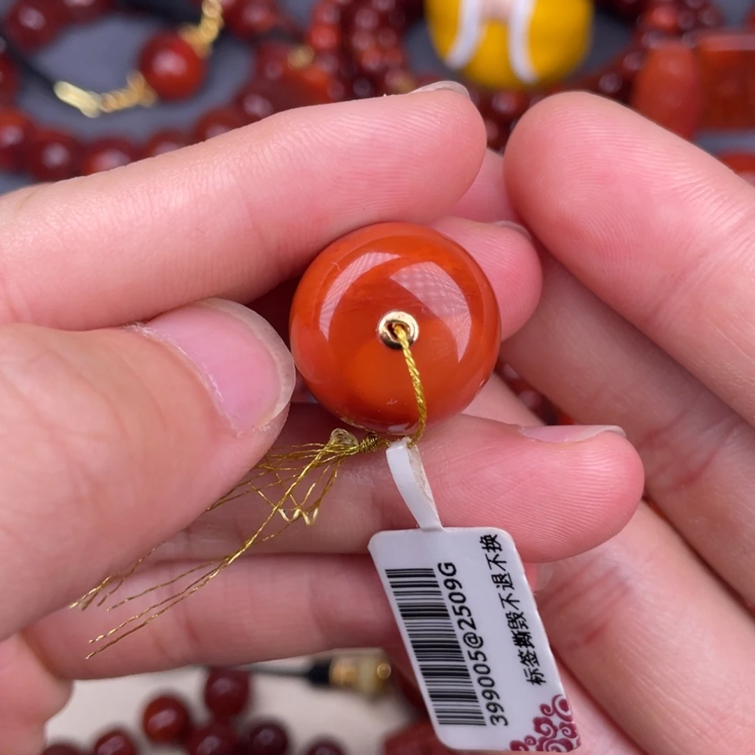 南红玛瑙18K金镶嵌其他19mm瓦西玫红单珠