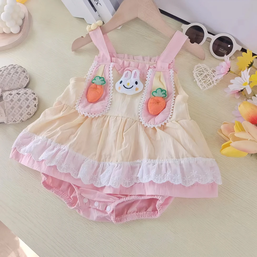 可爱萝莉塔夏季公主裙女宝宝包屁衣哈衣满月百天外出服婴儿包屁衣