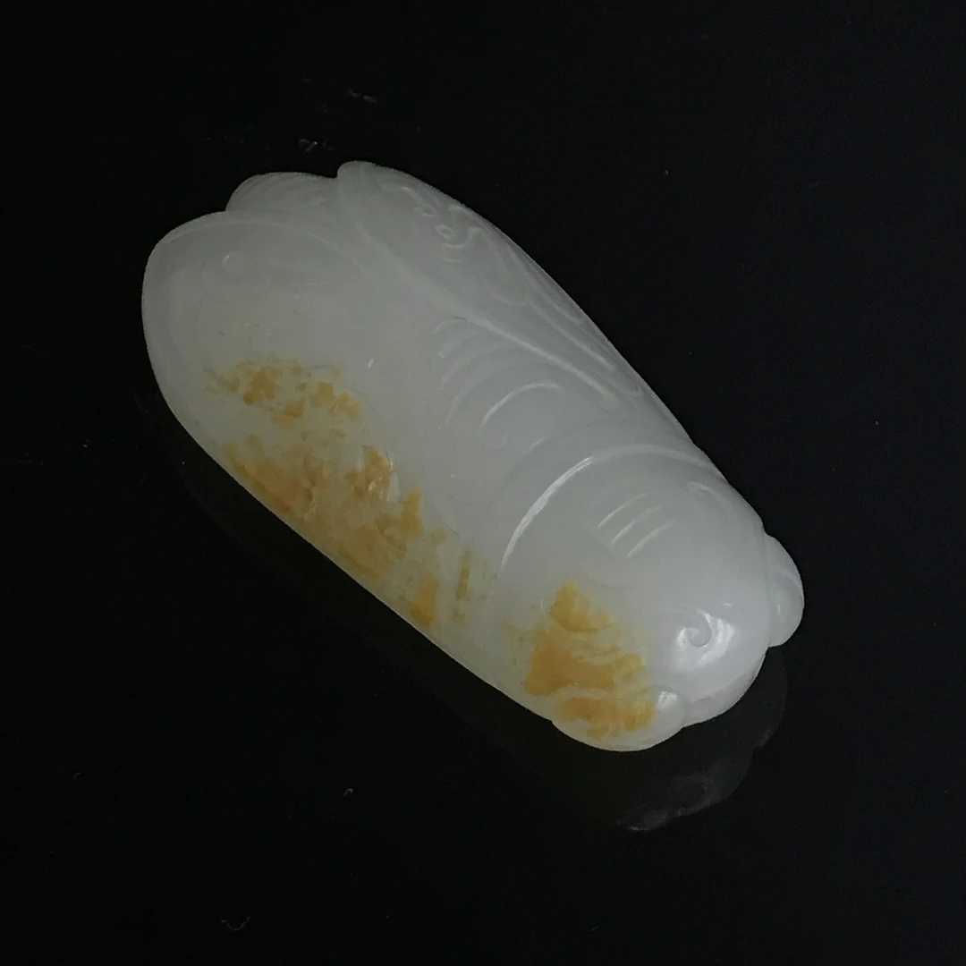 清中期和田玉蝉/510625/收藏/传承/【友谊文物商店】