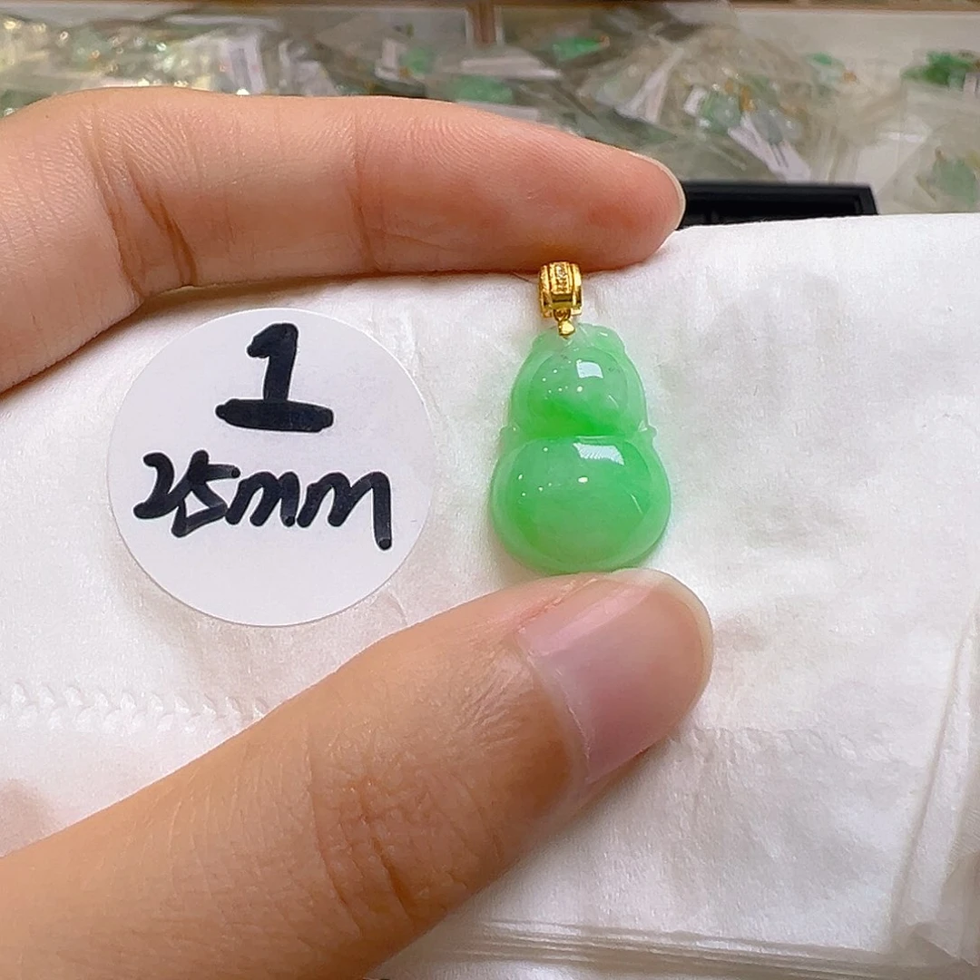 翡翠18K金镶嵌吊坠(不含链)翡翠