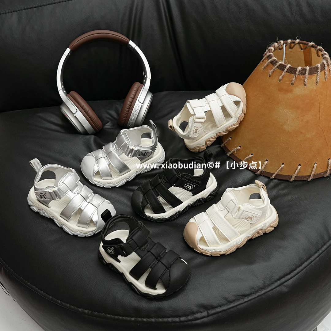 小步点男镂空夏季防滑学步鞋魔术贴婴儿沙滩鞋包头凉鞋女童鞋