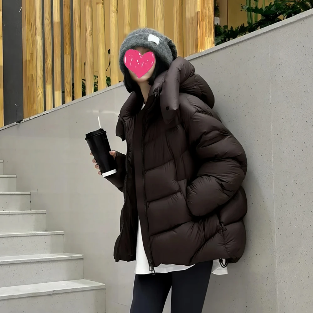 【现货清仓一件不留】冬装韩版白鸭绒羽绒服女宽松龟背感外套