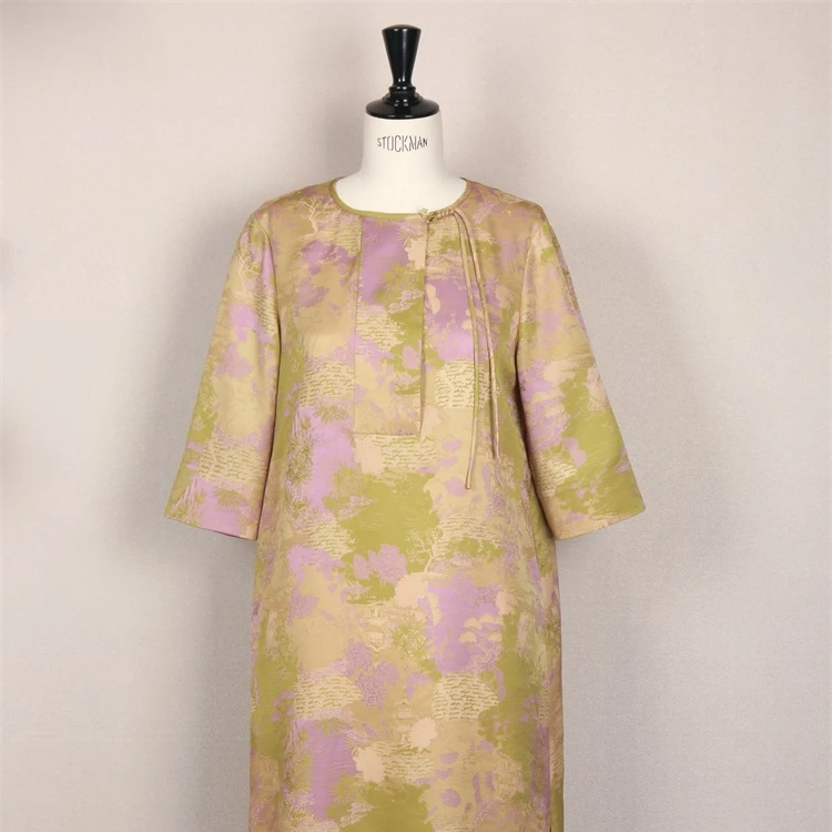 “国色天香”重磅桑蚕丝花罗连衣裙CD2167379