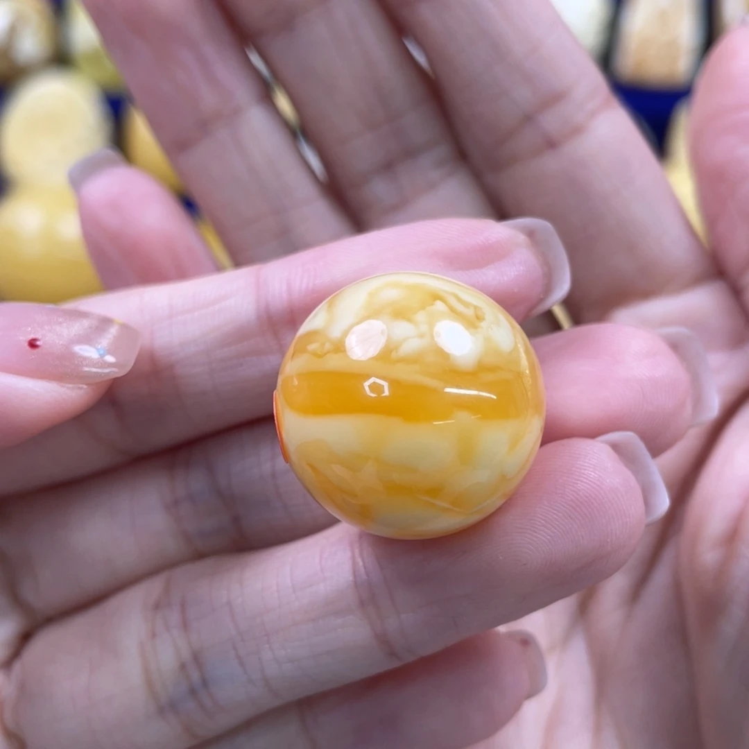 裸石蜜蜡未镶嵌琥珀蜜蜡珠子卡21.8mm