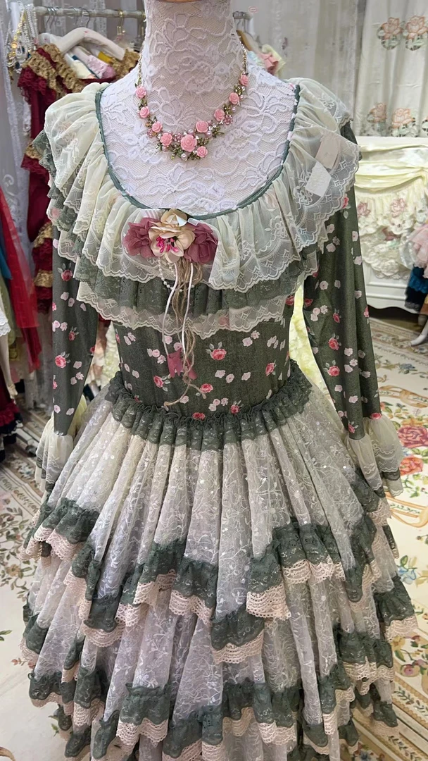 原创手作公主蕾丝连衣裙