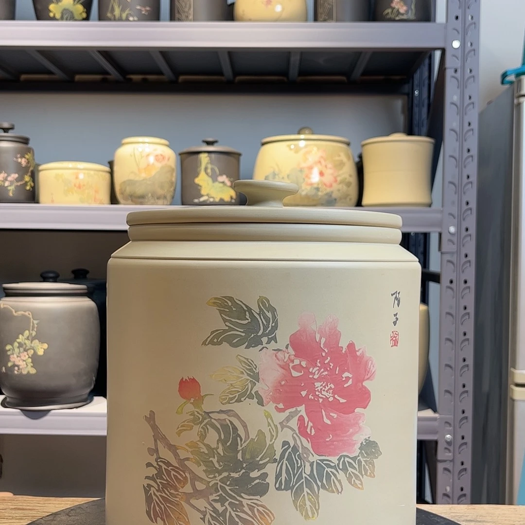 缸福利白泥哑光彩填九饼缸