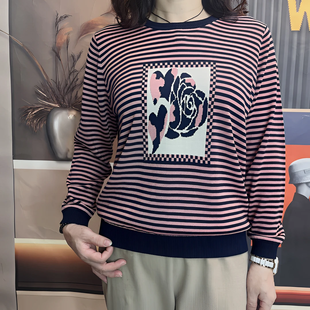 128 【莱赛尔天丝】秋冬季新款针织上衣女装长袖气质上衣