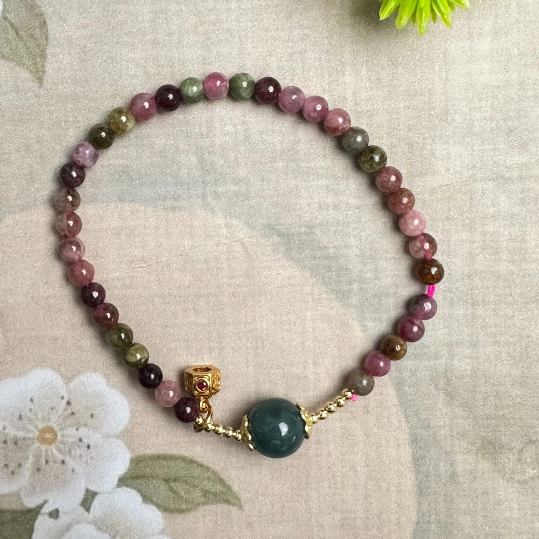 Y014碧玺手链可爱气质百搭小众时尚