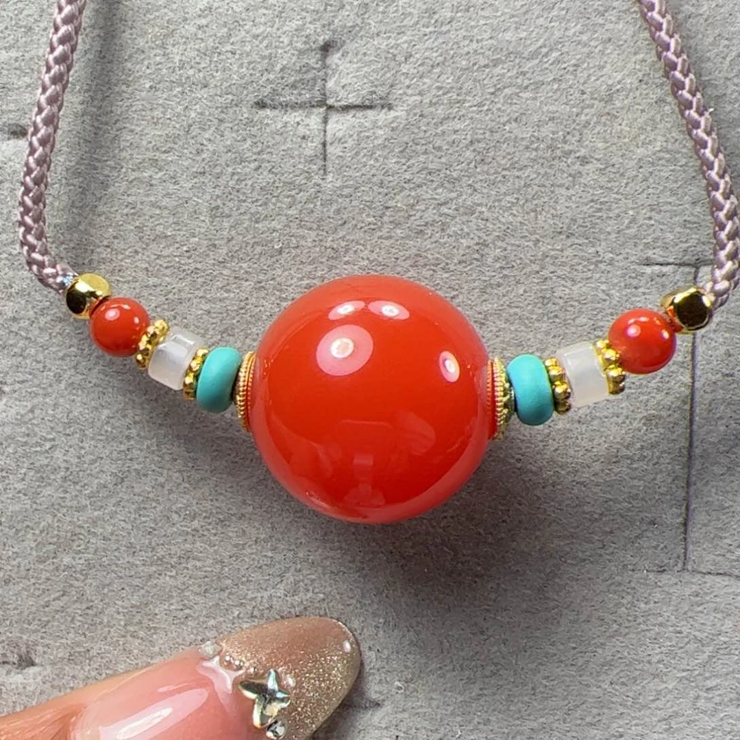 南红玛瑙18.5单珠未镶嵌