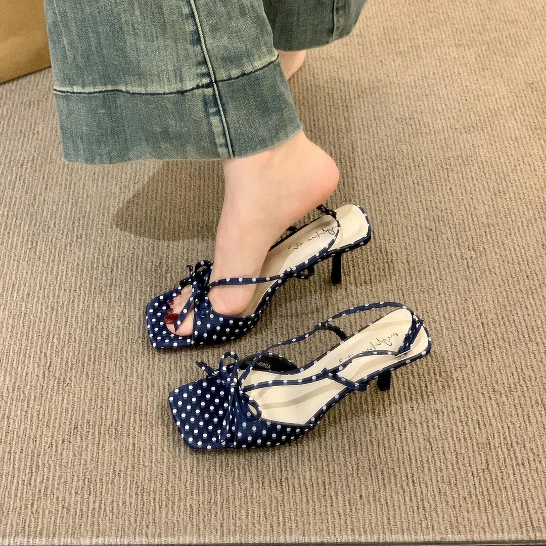 小众细跟高跟凉鞋女鞋子2025新款夏季复古时尚配裙子度假风罗马鞋