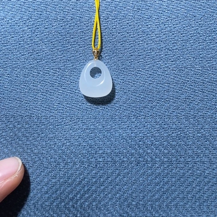 和田玉（白玉）18K金镶嵌颈饰
