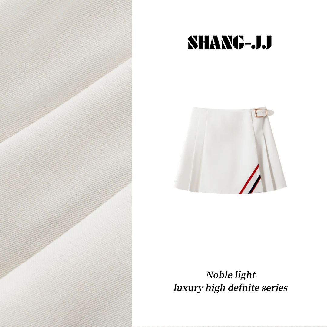 SHANG-JJ【撞色线条】25ss新品美丽诺羊毛时尚亲肤半身裙q133333p