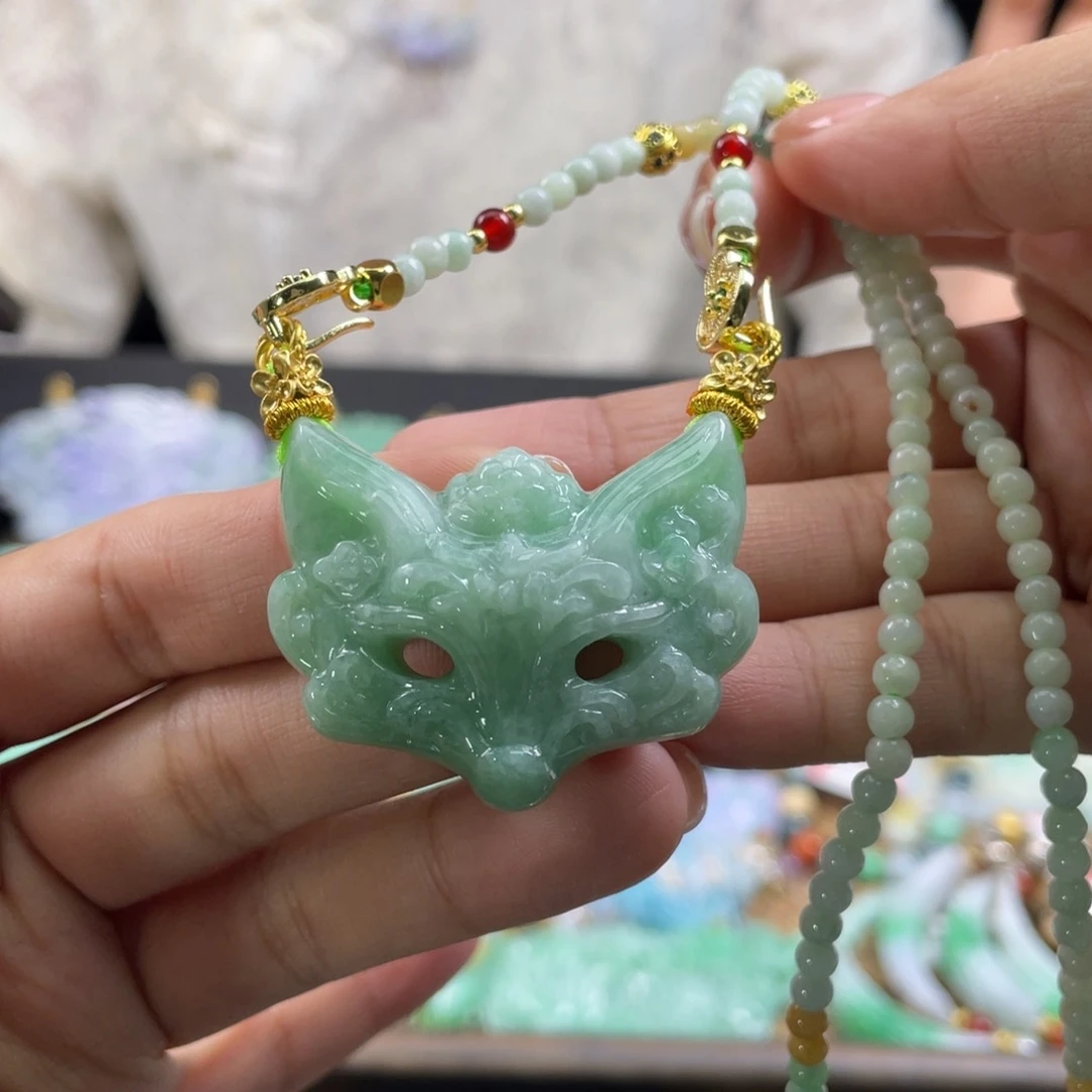 翡翠未镶嵌颈饰代编织