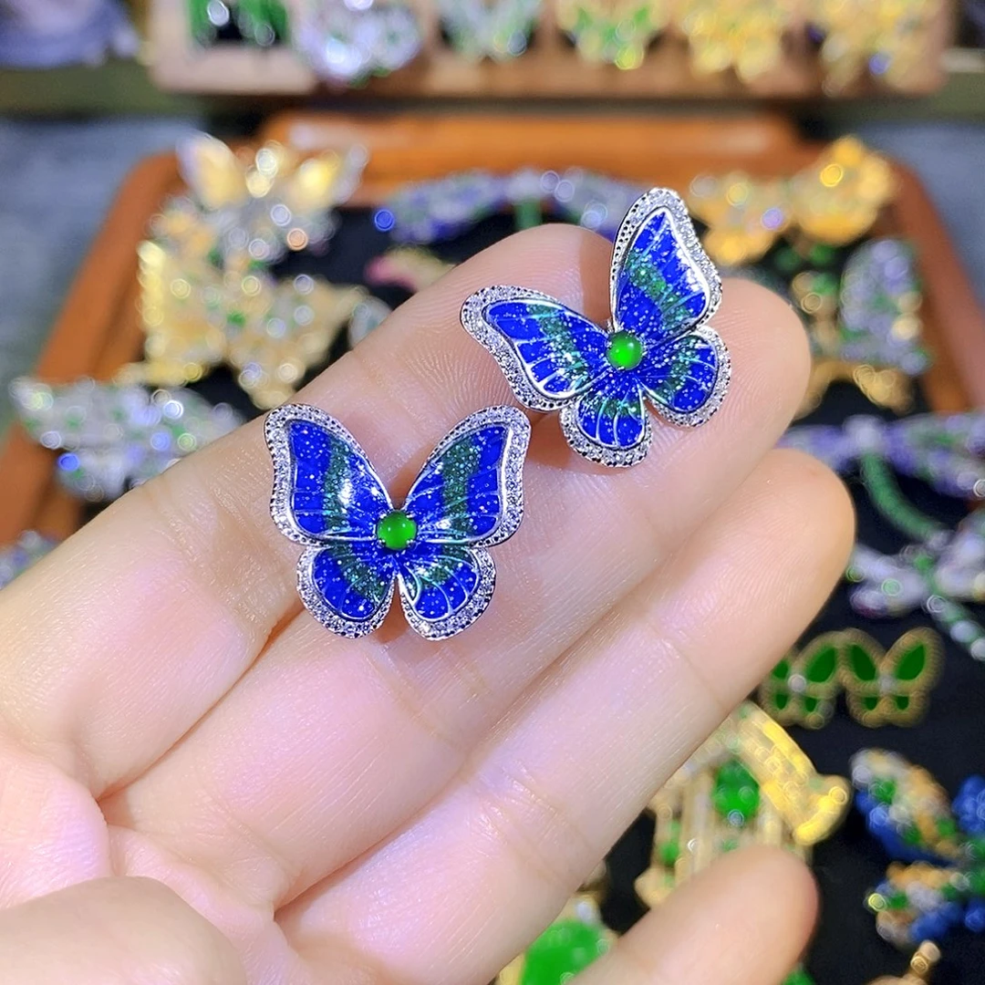 吊坠(不含链)银S925镶嵌翡翠