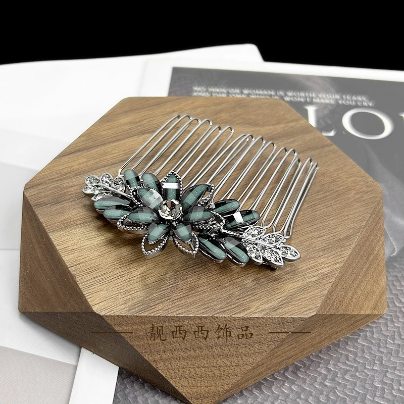 【LXX靓西西】8080 精致繁花复古风优雅6.7厘米碎发插梳