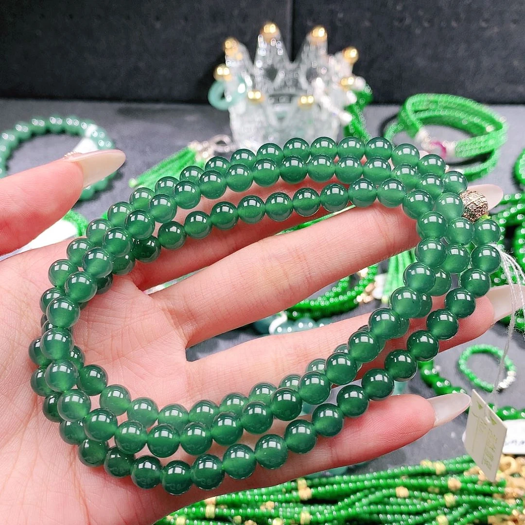 翡翠未镶嵌手串项链