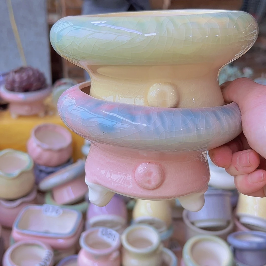 红陶陶瓷花盆当场满12包邮