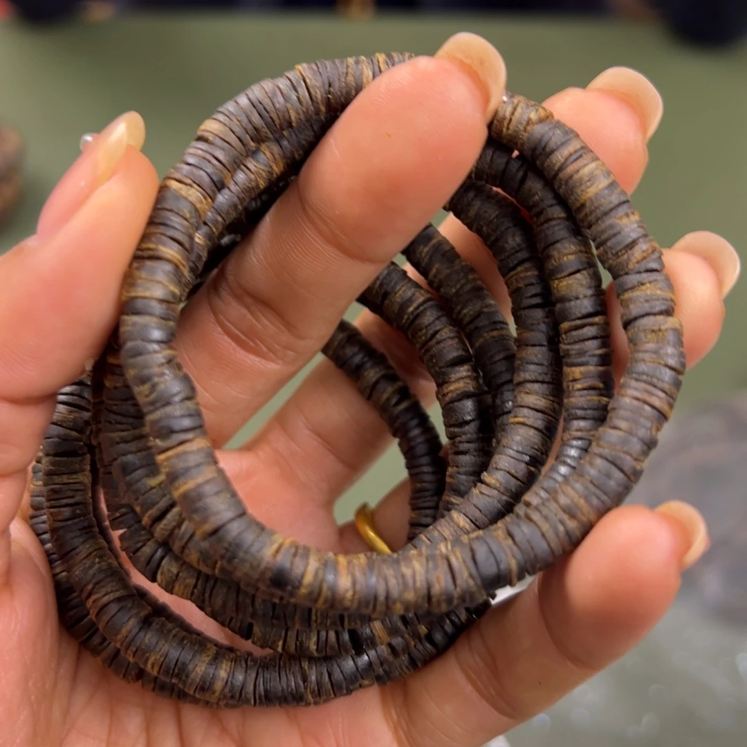 沉香手串张勺子沉水片珠卡5/4g单圈多样性发一