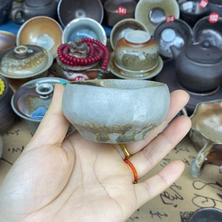 陶杯子全手工柴烧裸烧茶器