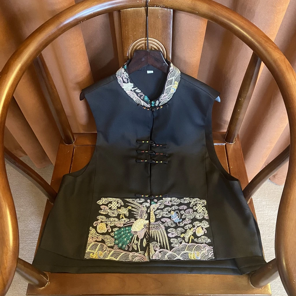 【芸香】新中式高档织花洋气复古百搭无袖中国风时尚休闲马夹女