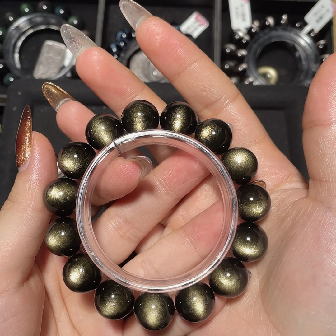 l***v黑曜岩未镶嵌手链