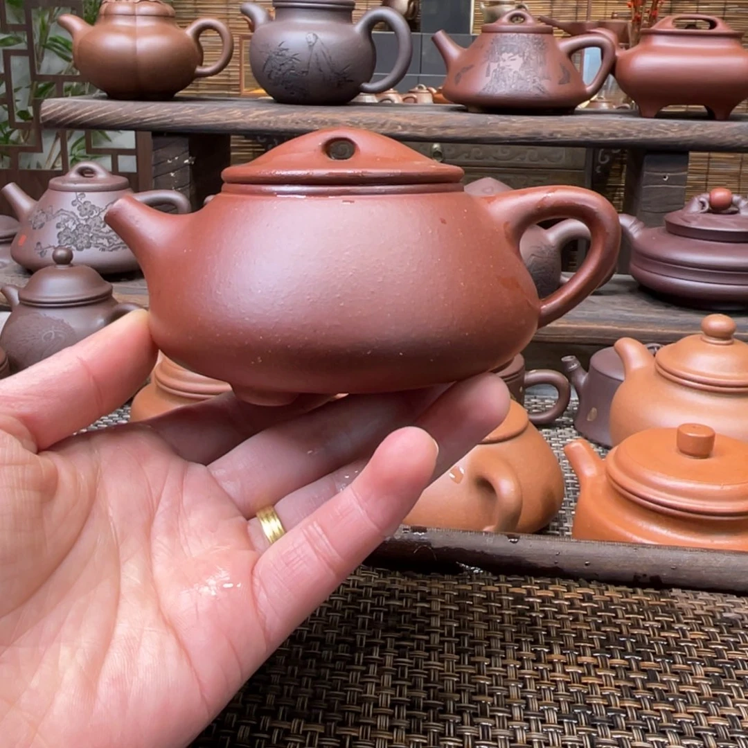 紫砂茶壶宜兴原矿紫砂手工制230