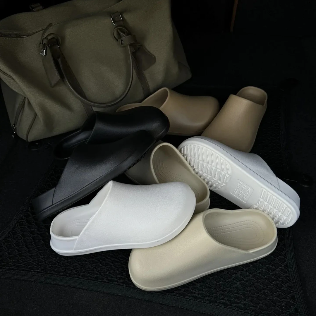 YoKo夏季一脚蹬情侣 Cleanfit透气 德比包头鞋夏季鞋 防水勃肯鞋