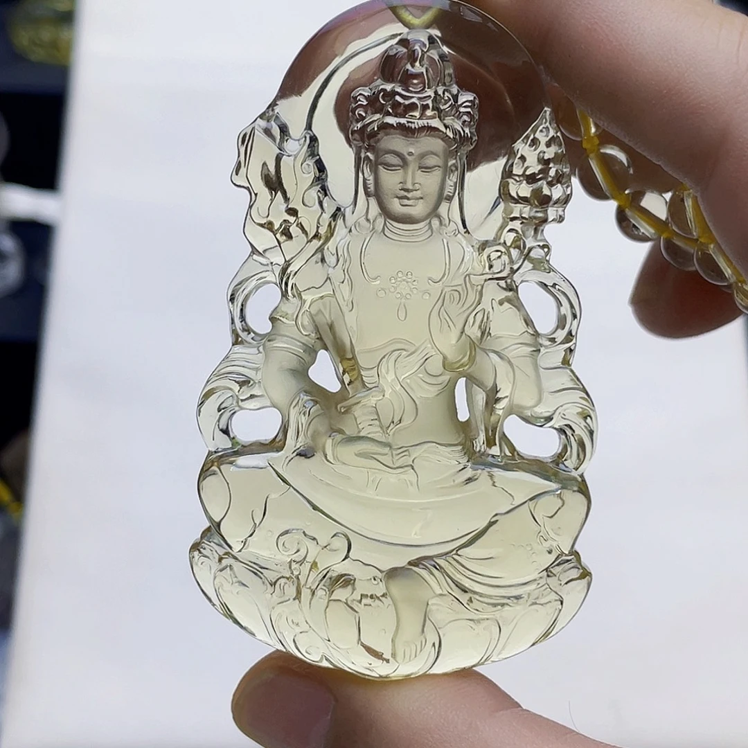 西***风颈饰水晶未镶嵌黄水晶大师精雕虚空