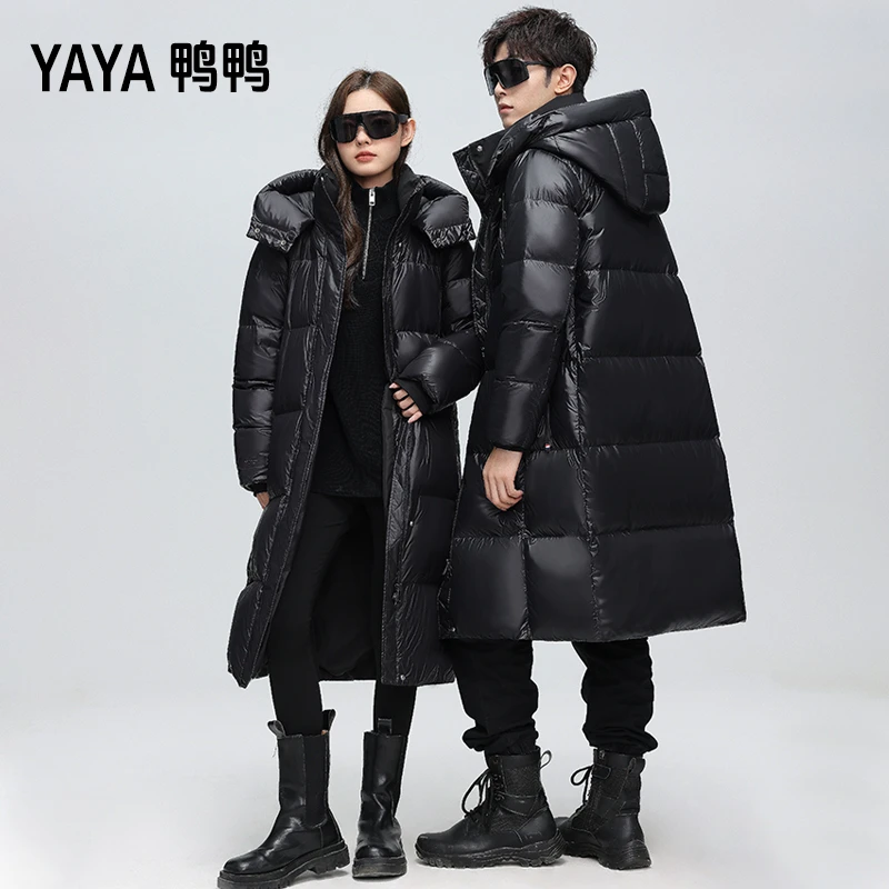 YAYA/鸭鸭韩版休闲户外时尚情侣厚连帽防风百搭鸭绒高品质羽绒服