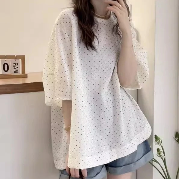 加大码300斤春夏季法式洋气波点短袖衬衫男宽松显瘦时尚衬衣上衣2