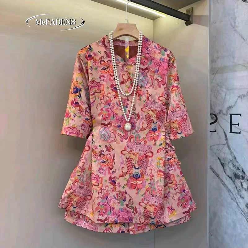 2025新款新中式国风重工提花札染度假风短袖短裤套装