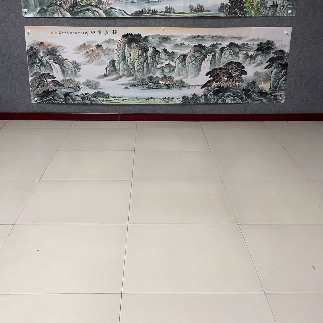 用***0国画八尺对开画芯 捡漏