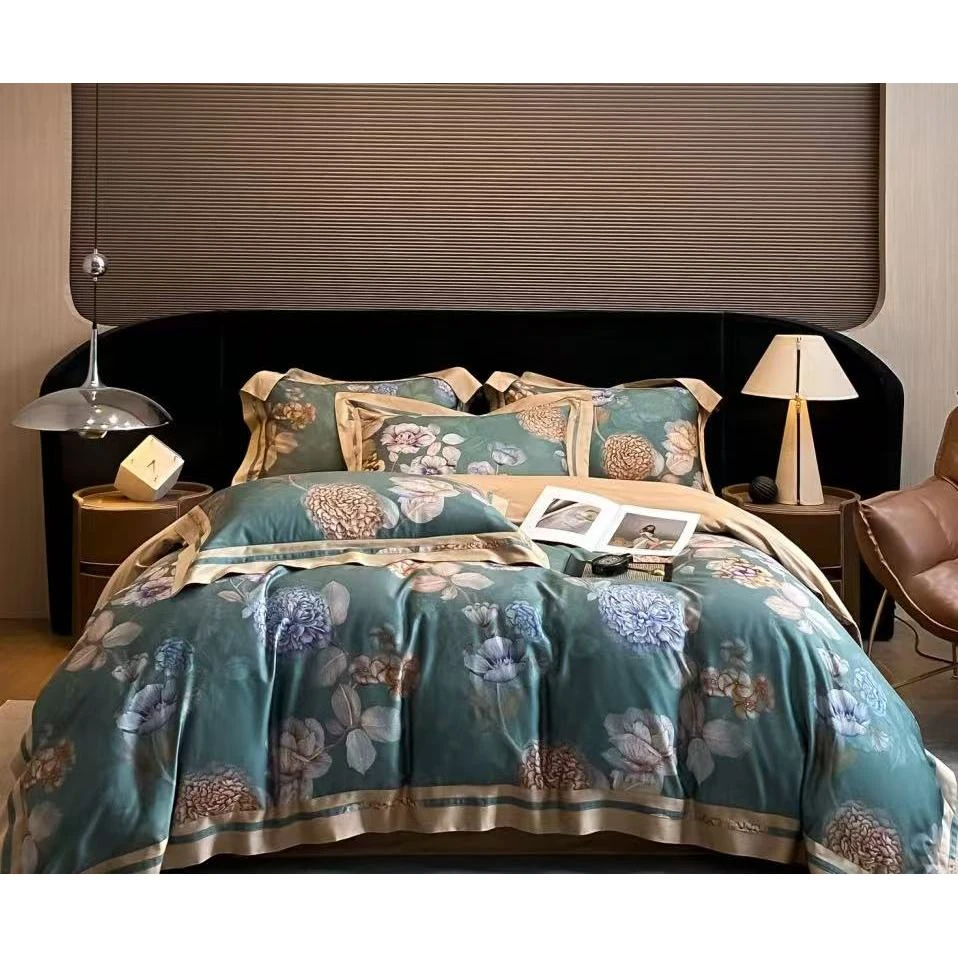 【专柜断码】超柔加密亲肤天丝棉数码印花床盖四件套-伊琳/不挑色