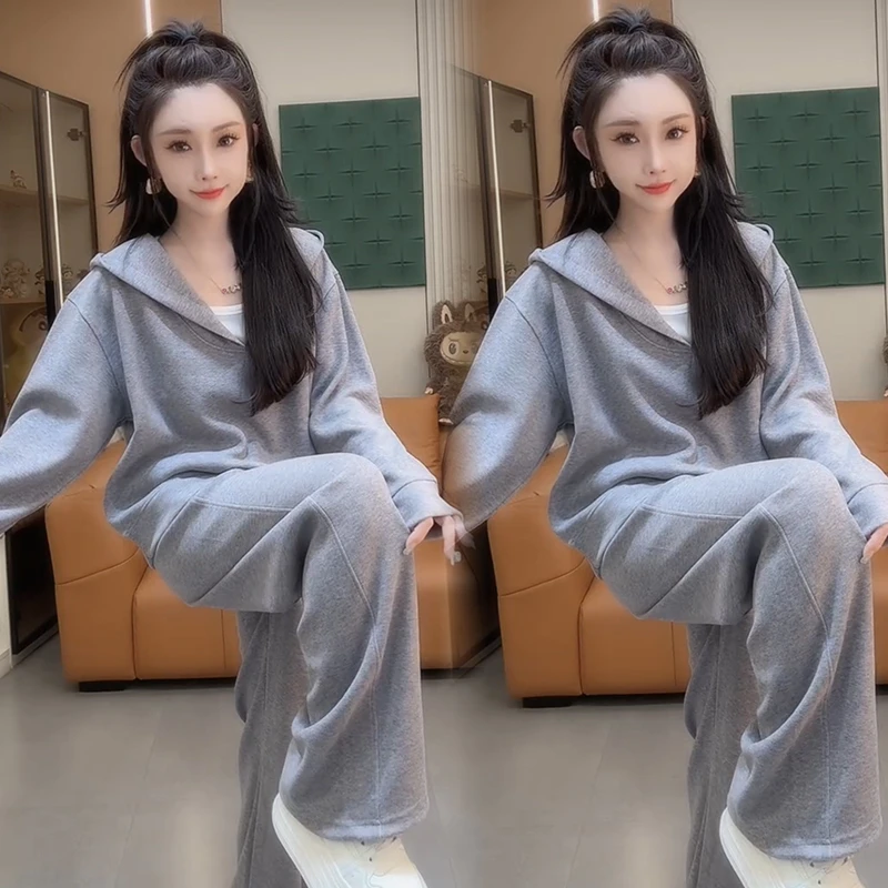 2025秋季新款时尚显瘦气质网红高档套装女高级百搭宽松大码两件套