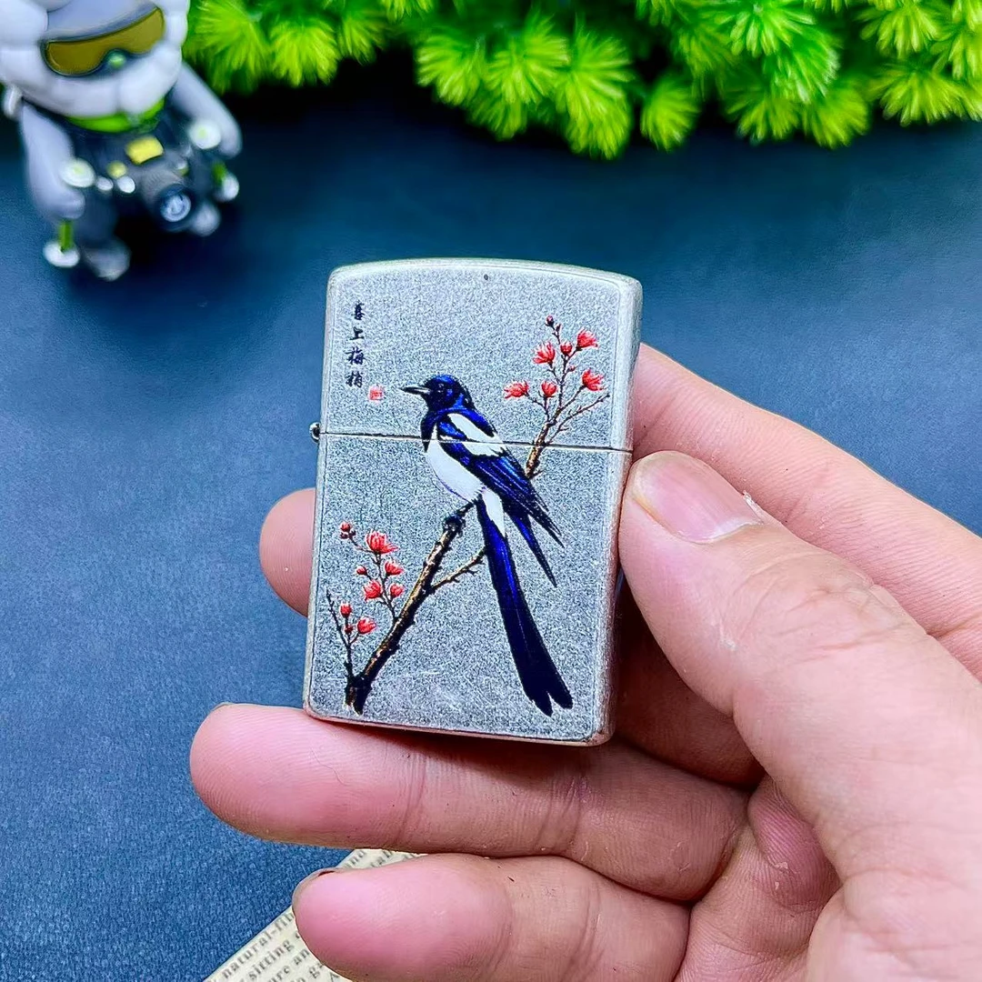 ZORRO佐罗古银喜鹊好事成双彩印煤油防风打火机男女士创意打火机