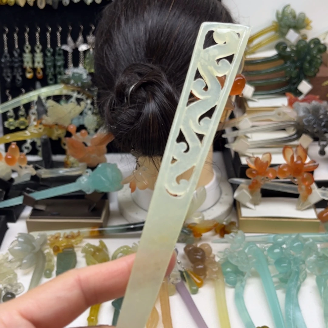 蛇纹石玉合金发簪