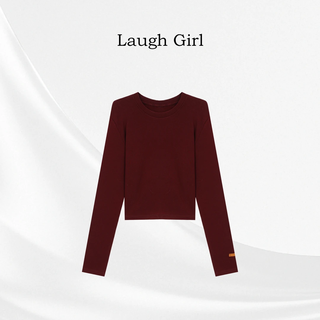 楚楚君 Laugh girl【小辣椒T】圆领打底净版带标内搭T恤TL531277J