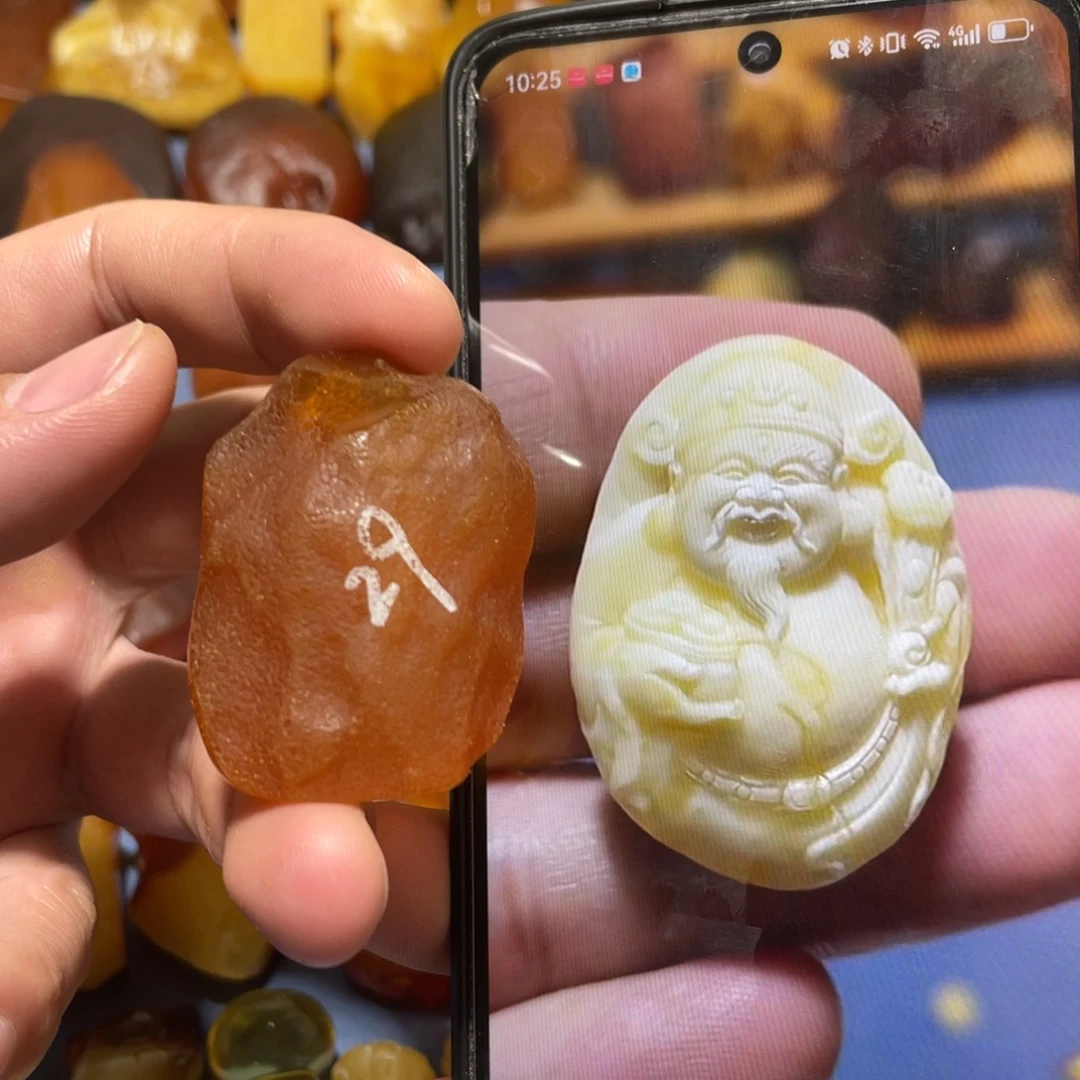 定制蜜蜡未镶嵌财神