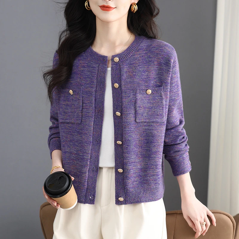 早春外搭针织上衣春装2025年新款女装洋气高级感妈妈毛衣开衫外套