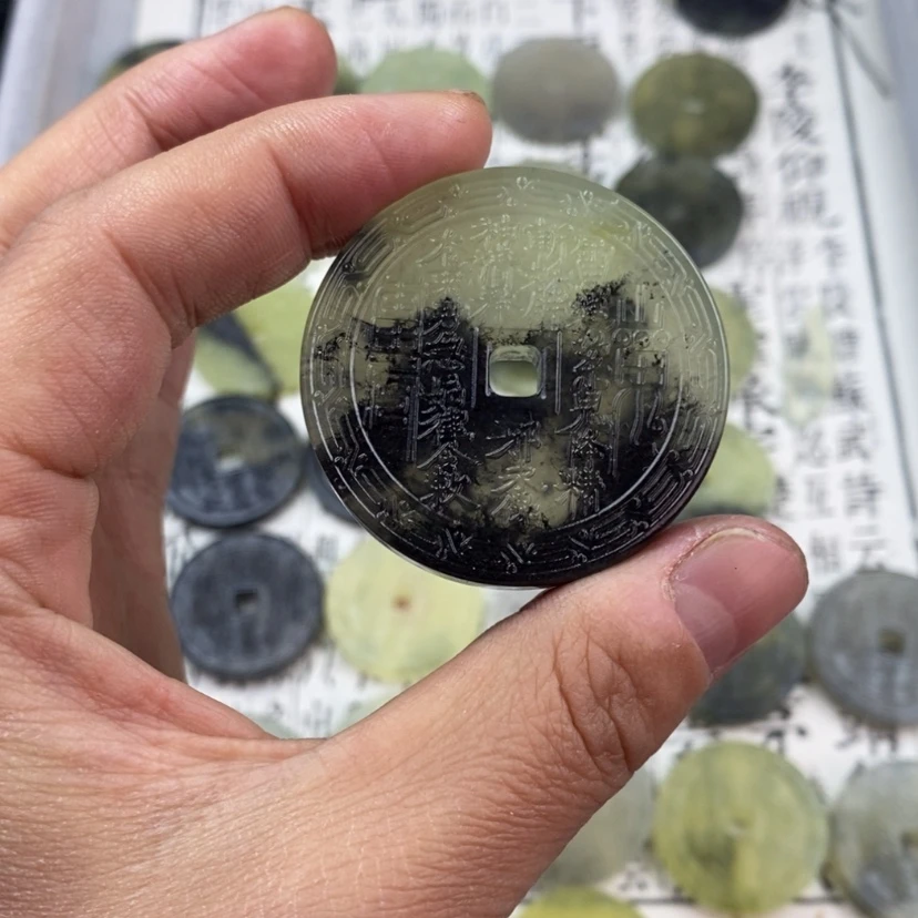 【闪购商品】岫玉颈饰未镶嵌岫玉山鬼花钱吊坠