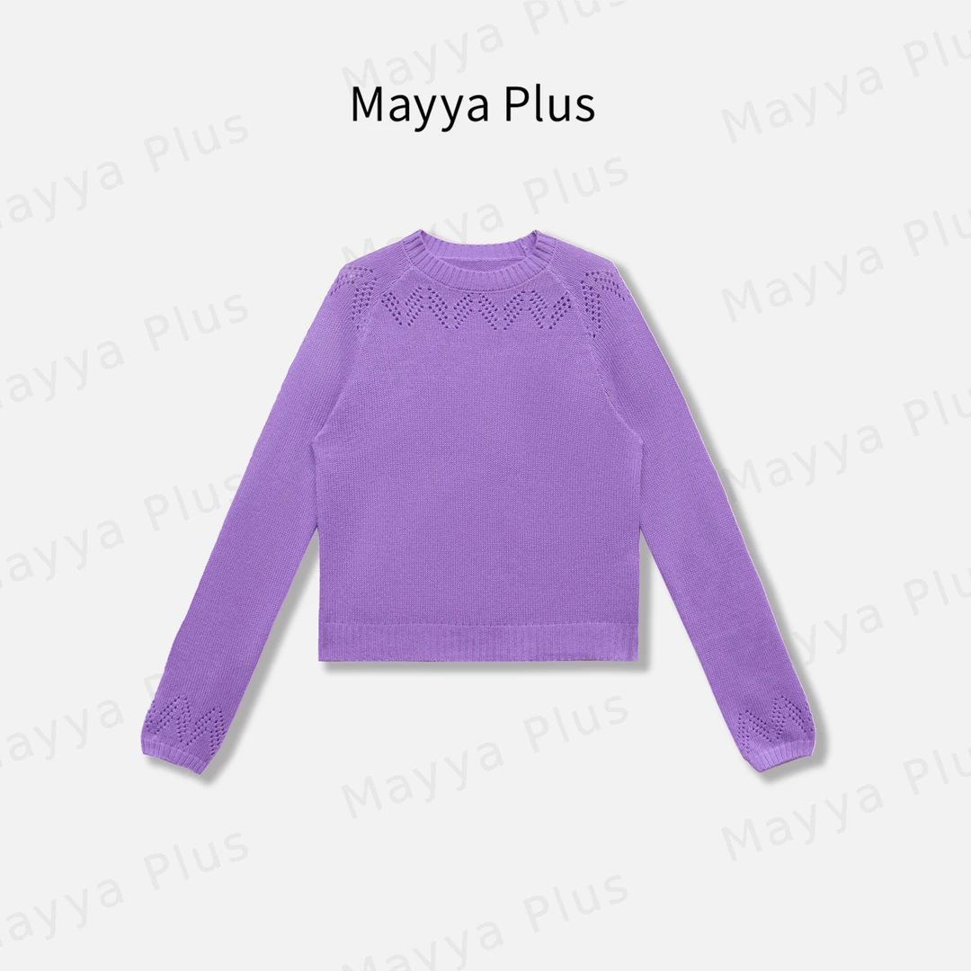 【悦己】Mayya Plus麦芽定制轻奢气质显瘦百搭款针织上衣32516019