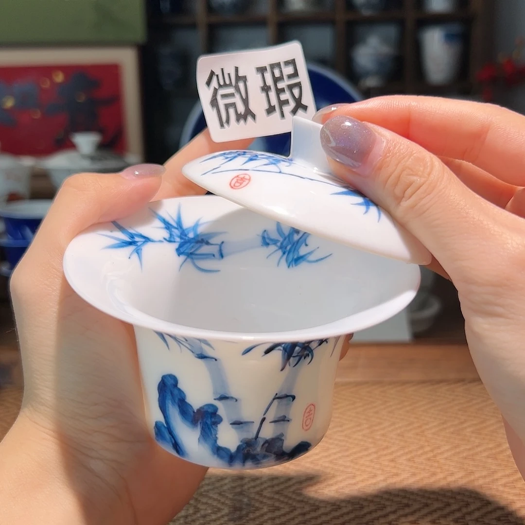 【闪购商品】微瑕 手绘 盖碗