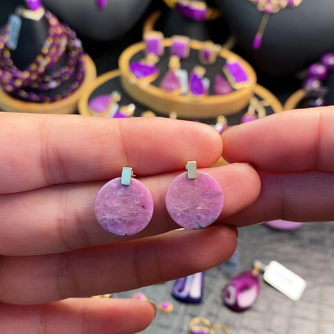 苏纪石（舒俱来）18K金镶嵌耳饰